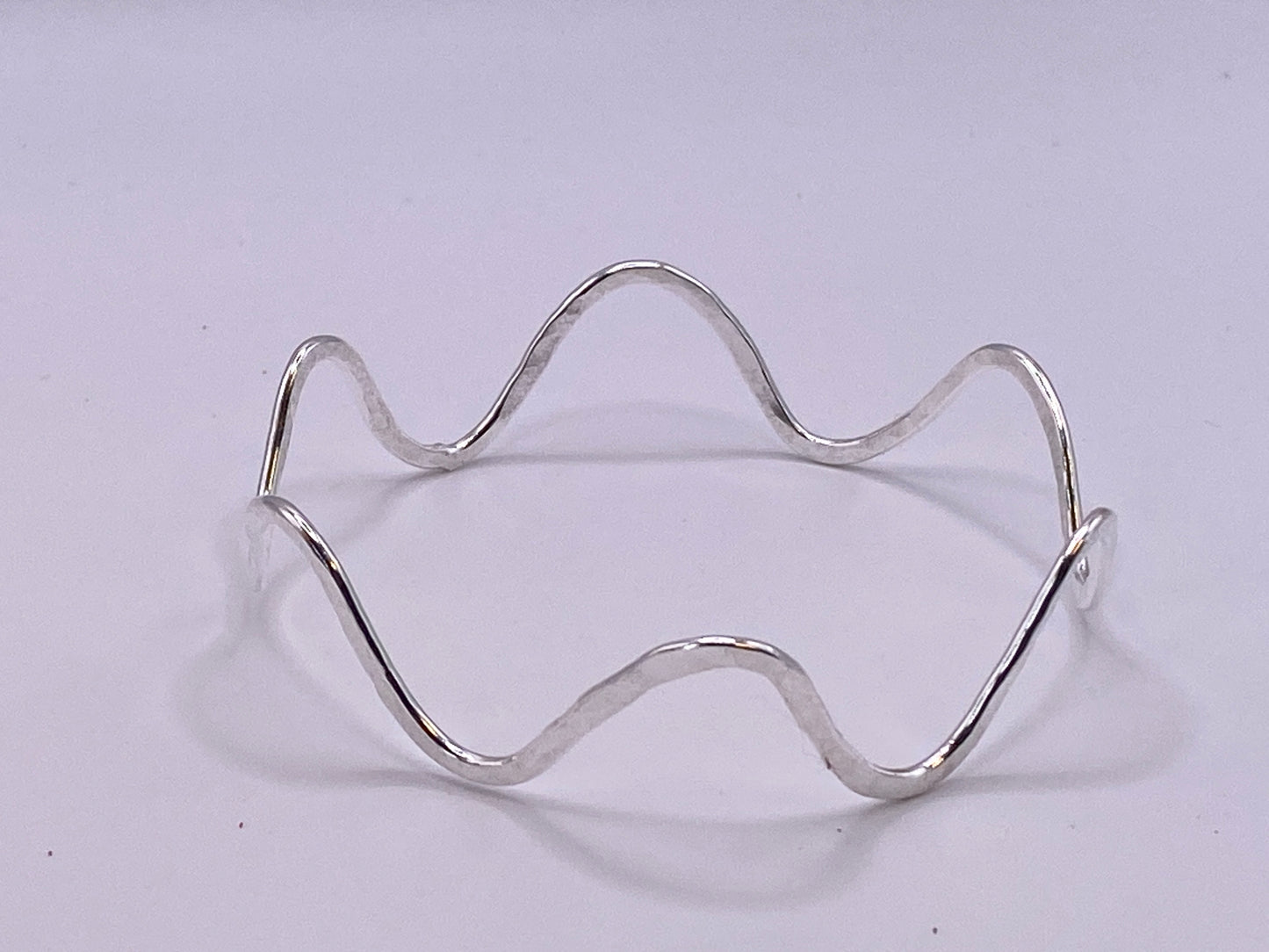 Hand made hallmarked silver sterling 1 wire wave bangle