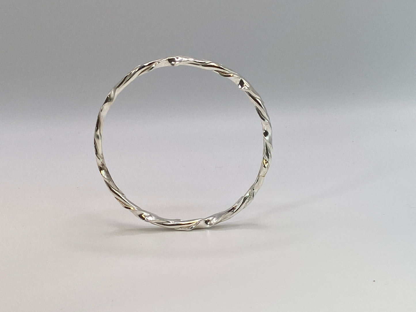 twisted round wire hallmarked silver sterling bangles