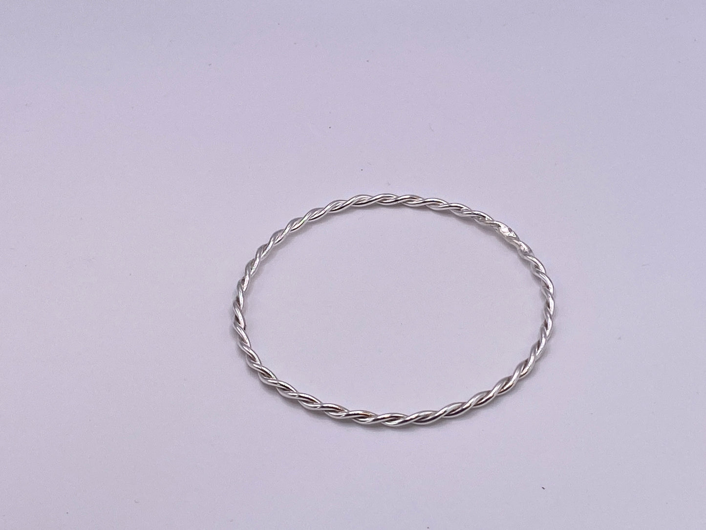 twisted round wire hallmarked silver sterling bangles